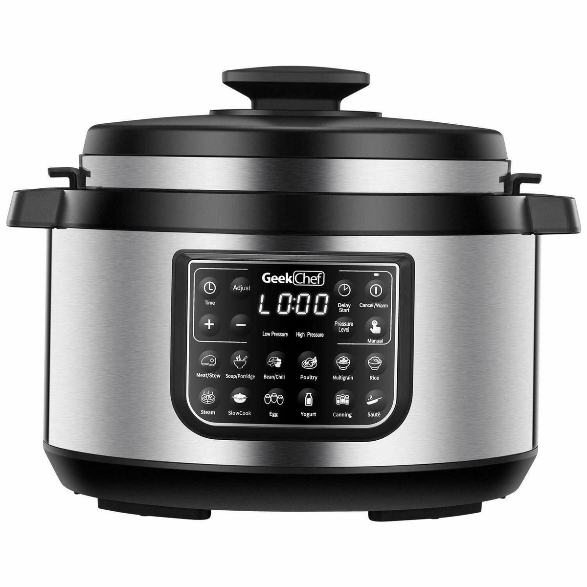 Geek Chef 12-in-1 Electric Pressure Cooker with LCD, 8-Quart Oval Pot