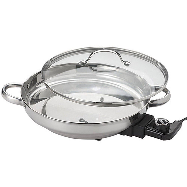 Aroma Gourmet AFP-1600S Silver Steel Electric Skillet