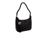 Brighton Barbados Ziptop Hobo Handbag in Black