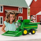1:16-Scale John Deere S690 Farm Combine, Featuring Corn and Draper Headers, Model 47101