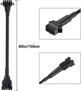 4-Pack 5-Foot Extension Cables with SM 4-Pin Locking Connectors, 60in / 150cm, for 5050-SMD RGB LED Neon Strip Kits, EXT-5FT
