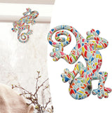 Resin Gecko Wall Sculpture for Outdoor Decor, Mexican Lizard Figurine for Farmhouse Porch, Patio, Lawn or Fence, LM9001A-1