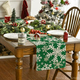 Navy Blue Christmas Table Runner with Snowflake Design by Artoid Mode, 13 x 72 Inches, Winter Holiday Dining and Kitchen Decor