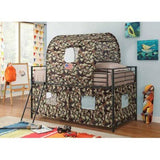 Zoomie Kids Zebediah Twin Low Loft Bed with Camouflage Design, Green