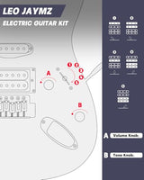 Leo Jaymz 39-Inch Full-Size ST-Style Electric Guitar Starter Kit with SSH Pickup, 5W Portable Amp, Tuner, Gig Bag, Strap and Accessories, Violet Ocean