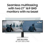 Samsung Odyssey OLED G93SC 49-Inch Curved Gaming Monitor with QD-OLED, 240Hz Refresh Rate, 0.03ms Response, DQHD, G-Sync Compatible, AMD FreeSync Premium Pro and Height-Adjustable Stand, 3-Year Warranty, LS49CG932SNXZA