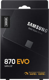 Sam-Sung 870 EVO 500 GB Internal SSD, 2.5-Inch SATA III, MZ-77E500B, for PC and Laptop Upgrades