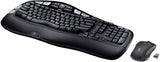 Logitech MK550 Wireless Keyboard and Mouse Combo with K350 Wave Keyboard, Ergonomic Design and Long Battery Life