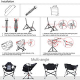 Nice C 1-Pack Hammock Camping Rocker Chair with High Back, Stand, Cup Holder, and Side Pocket, Heavy Duty Swinging Outdoor Seat
