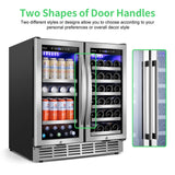 Tittla 30-Inch Dual-Zone Wine and Beverage Refrigerator for 33 Bottles and 80 Cans, Under-Counter or Freestanding Wine Cooler