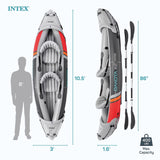 Intex Dakota K2 Two-Person Inflatable Kayak, Open Box Vinyl Set with Oars and Pump