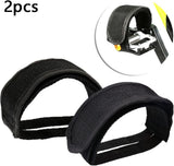 Black Bike Pedal Straps with Toe Clips, 2Pcs Cycling Foot Straps for Kids and Fixed-Gear Bikes