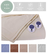 SoftHeat by Perfect Fit King Electric Heated Blanket with Low-Voltage Micro-Fleece Construction, Natural