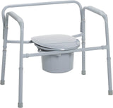 Drive Medical 11117N-1 Bariatric Commode Chair with Arms, Gray