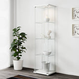 IKEA DETOLF Glass-Door Display Cabinet in White, 16 3/4×64 1/8