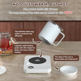 16oz Heated Coffee Mug and Electric Warmer Set with Smart Temperature Heating and Auto Shut-Off, Desk Cup Warmer for Home or Office, Black