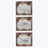 3-Piece Wood Lodge Cabin Wall Sign Set, Assorted Color