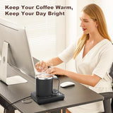 16oz Heated Coffee Mug and Electric Warmer Set with Smart Temperature Heating and Auto Shut-Off, Desk Cup Warmer for Home or Office, Black