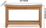 HDPS Waterproof Shower Bench with Adjustable Feet, Non-Slip Poly Lumber Bathroom Seat & Footrest for Shaving Legs, Brown