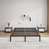 14-Inch Full Platform Bed Frame, Heavy-Duty Metal Mattress Foundation with Underbed Storage, No Box Spring Required, Easy Assembly and Noise-Free Support