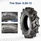 MaxAuto Farm Tractor Tire Set, 6.00-12, 2Pcs, Replacement for Kubota 7100 Series H167