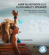 IPX7 Waterproof Bluetooth Shower Speaker with Dynamic Lights, TWS Mode, Loud Stereo Audio & Robust Bass, Portable Wireless Speaker with 24H Playtime for Beach, Kayak or Travel