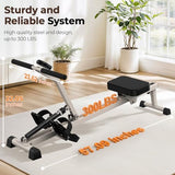 Foldable Feierdun Hydraulic Rowing Machine for Home with 12 Resistance Levels and 300 LBS Capacity