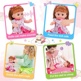 25-Piece Baby Doll Care Playset with 14 Doll Toys, Cradle, High Chair, Milk Bottle, Pacifier and Diaper for Girls and Boys Ages 3, 4, 5, 6+