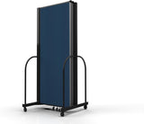 Folding Portable Room Divider with Metal Frame for School and Office Privacy, 76 Tall x 87 Wide, Navy