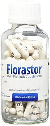 Florastor Probiotic Capsules, 250mg, 100 Count, Pack of 2