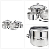 Magma Products A10-360L-IND 10-Piece Gourmet Nesting Cookware Set in Stainless Steel