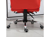 HOMCOM Reclining Executive Home Office Chair with PU Leather Upholstery and Footrest, Red