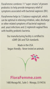 FloraFemme pH-Balanced Vaginal Probiotic Suppositories for Feminine Freshness and Healthy Flora Support