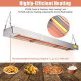 WeChef Commercial Electric Food Warmer with 1100W Strip Heater, Stainless Steel Heating Lamp for Restaurants