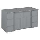 Twin Wall Bed with Wood Cabinet Frame, Charging Station, Outlet, USB Ports and Storage Drawers, Space-Saving Murphy Bed for Home Office or Studio, White