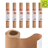 Set of 6 Cork-Backed Adhesive Shelf Liners, 18 × 48 Inches
