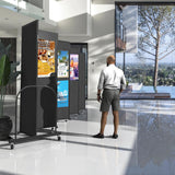 Folding Portable Room Divider with Metal Frame for School and Office Privacy, 76 Tall x 87 Wide, Navy