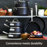All-Clad HA1 4-Quart Saute Pan, Hard Anodized Nonstick Cookware, Dishwasher Safe, PFOA Free, Black, E7853364