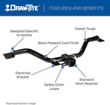 Draw-Tite 76016 Class 4 Trailer Hitch with 2-Inch Receiver for 2014-2018 Chevrolet Silverado 1500 and GMC Sierra 1500, Black