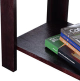 Casart Wooden End Table with Shelf, Espresso Sofa-Side Furniture for Living Room, Bedroom, or Chair-Side Use