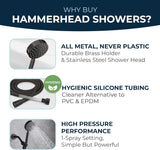 HammerHead Showers Oil Rubbed Bronze Handheld Shower Head with 6ft Hose, Brass Holder, Adjustable Bracket, Detachable Wand, and 1.75 GPM Low-Flow Water Saving Design