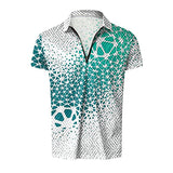 Mens 2-Piece Summer Outfit Set with Printed Short-Sleeve Lapel Shirt & Shorts, Casual Beach Suit