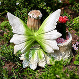 Hand-Painted Resin Fairy Planter Figurine, 11.2-Inch Girl Flower Pot for Succulents and Outdoor Patio, Lawn or Yard Decor