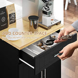 Shintenchi Rolling Kitchen Island Cart with Large Worktop, Cabinet Storage, Drawers, Towel Rack and Wheeled Side-Table Design, White