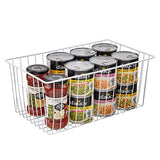 3-Piece Pearl White Freezer Basket Set with Handles, Wire Storage Organizers for Chest and Upright Freezers, Refrigerator Divider Containers