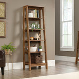 Sauder Trestle Bookcase with 5 Shelves, Vintage Oak Finish