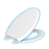 evekare Night Glow Toilet Seat in Blue, Soft Elongated Design with Closed Front