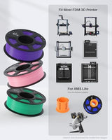 ELEGOO 4KG PLA Filament Bundle with 4pcs 1kg Spools, 1.75mm 3D Printer Filament with +/- 0.02mm Dimensional Accuracy for Most FDM Printers, Black White Dark Blue True Red