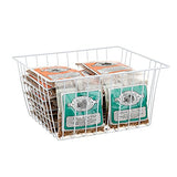 3-Piece Pearl White Freezer Basket Set with Handles, Wire Storage Organizers for Chest and Upright Freezers, Refrigerator Divider Containers