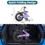 Folding 20′′ x 3.0 Fat-Tire Electric Bike for Adults with 374.4Wh Battery, 20MPH Cargo E-Bike, LCD Color Display and 6-Speed Gears, Fits Riders 50+